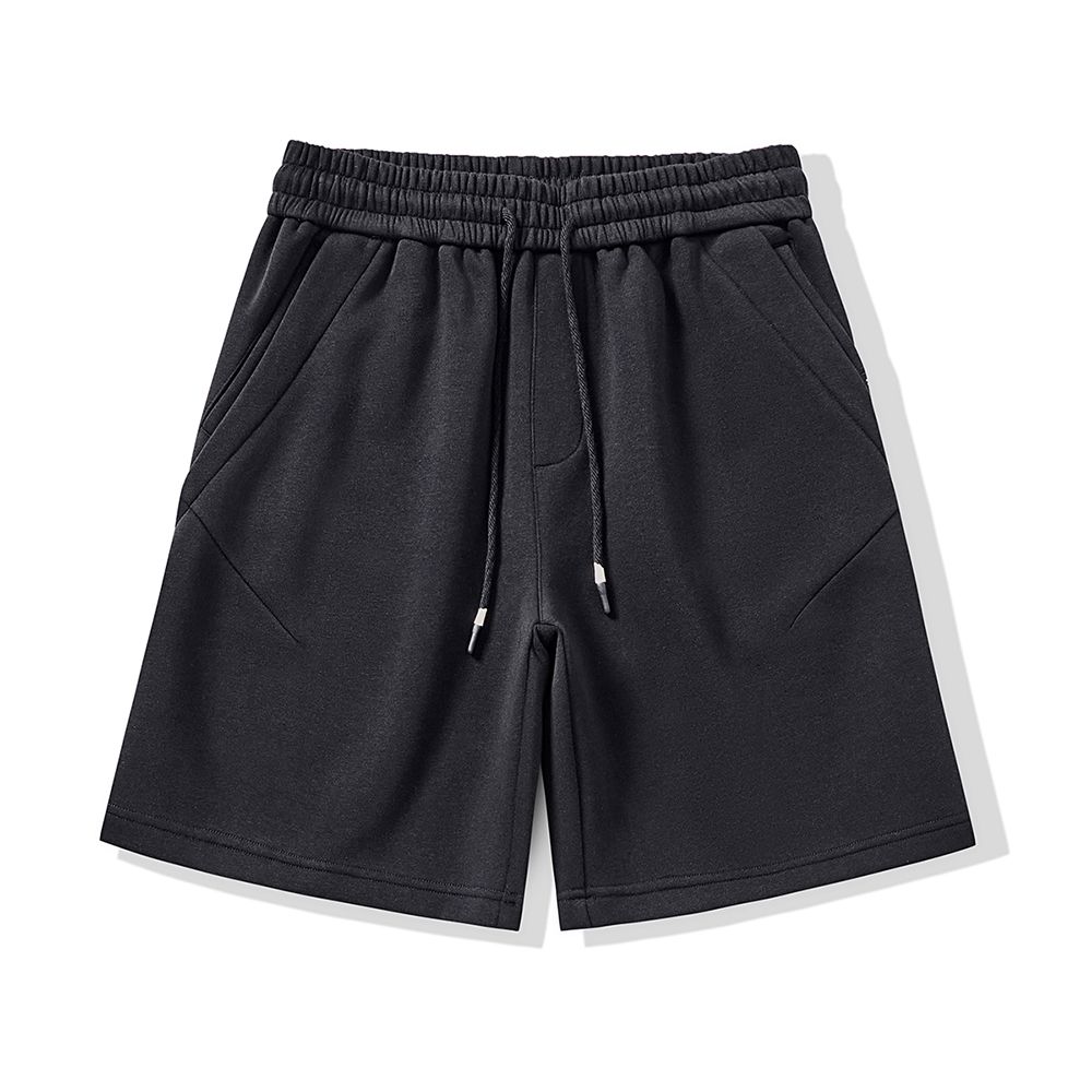 Black Unicolor Shorts